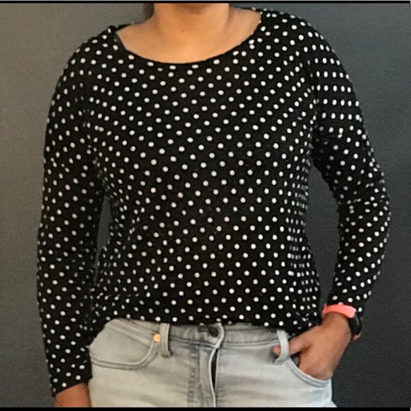 Madewell black linen, polka dot shirt, Size S - Picture 2 of 6